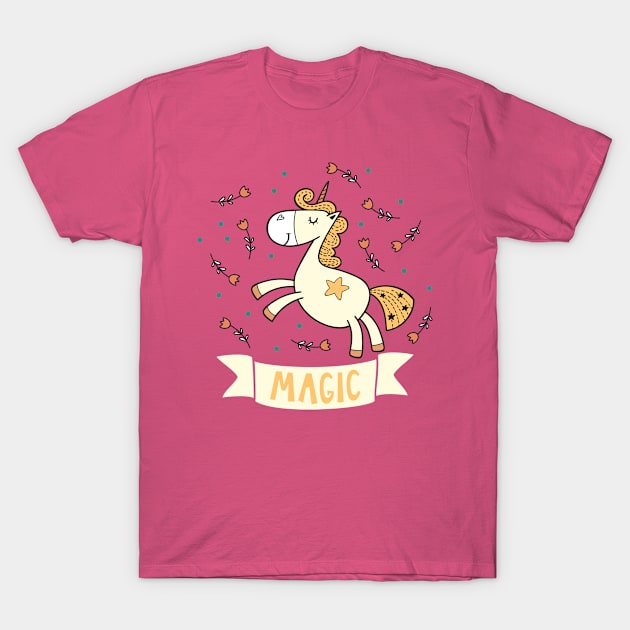 Magic Unicron Kids Girls Teen Cute Design T-Shirt by estelA_Sunday